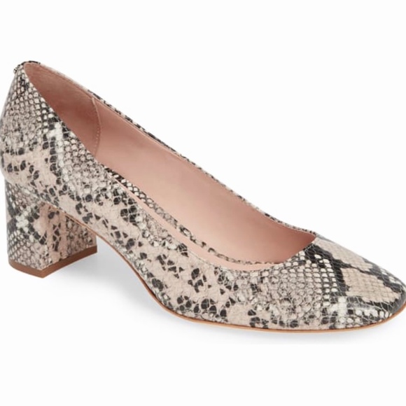 Kate Spade Kylah Pale Vellum Leather Snake Pumps - Picture 3 of 15